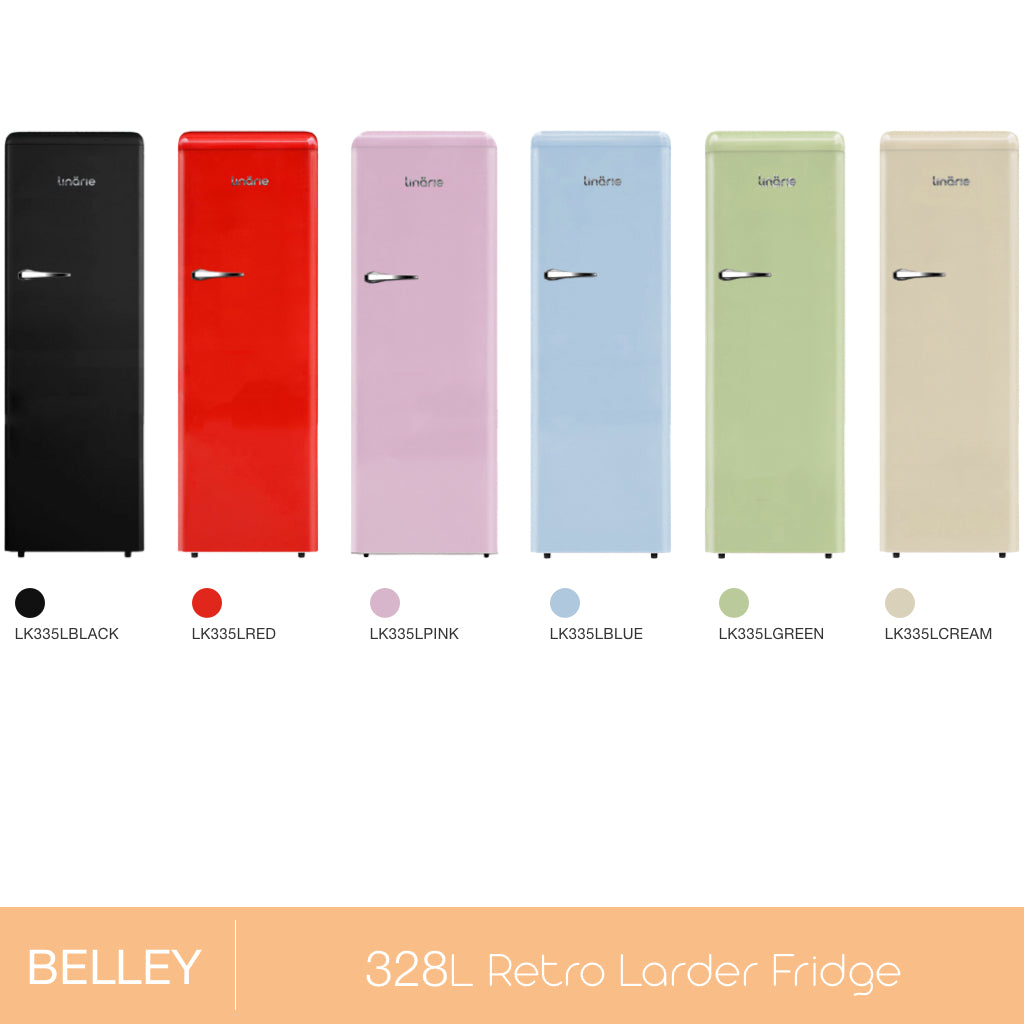 Linarie | Belley 328L Pink Single Door Larder Retro Fridge LK335LPINK [PRE-ORDER]