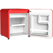 Chatel 48L Red Retro Mini Fridge with Built-In Freezer Compartment LK48MBRED