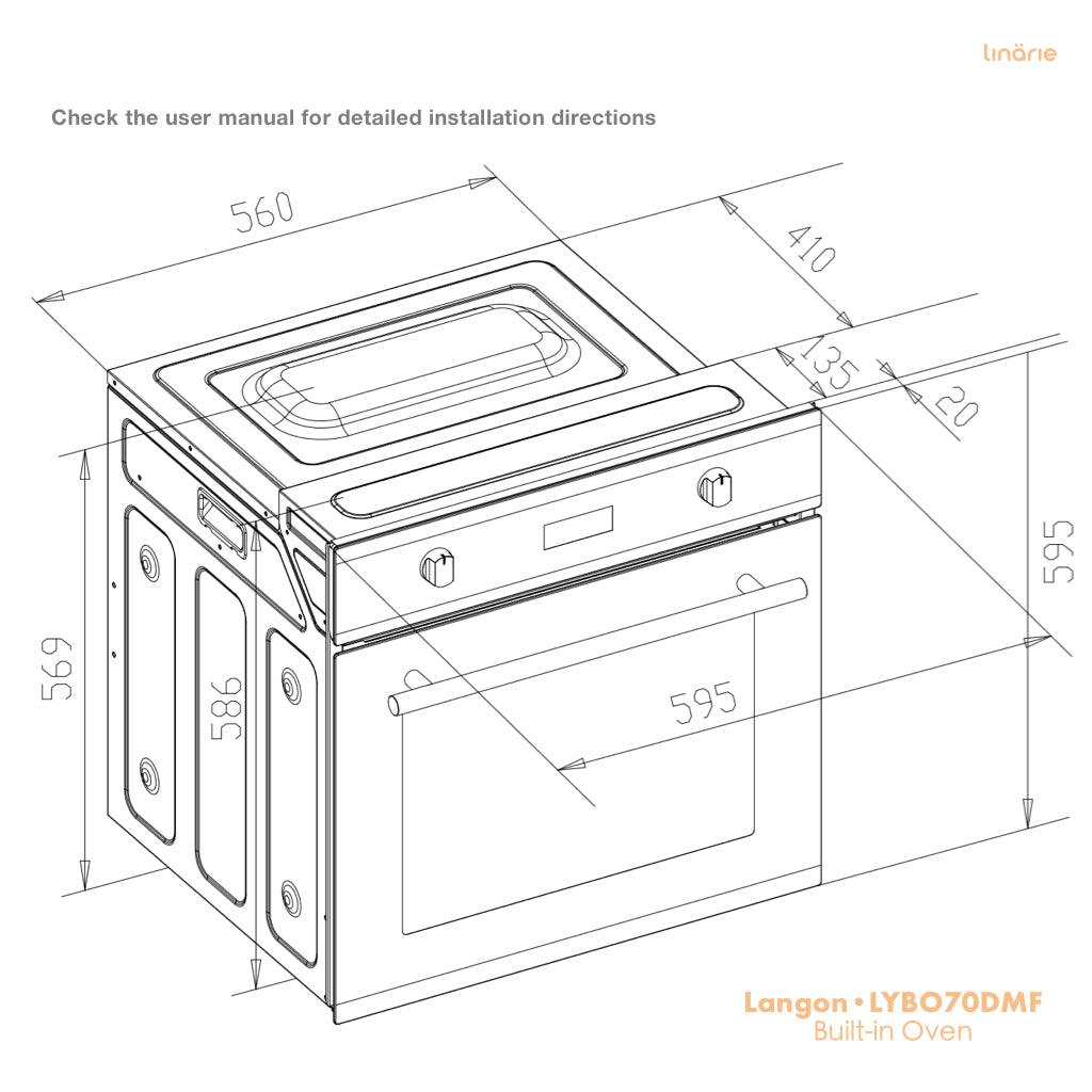 Langon 70L Built-In Electric Oven LYBO70DMF