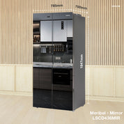 Meribel 445L French Mirror Door Fridge/Freezer No Frost LSCD436MIR