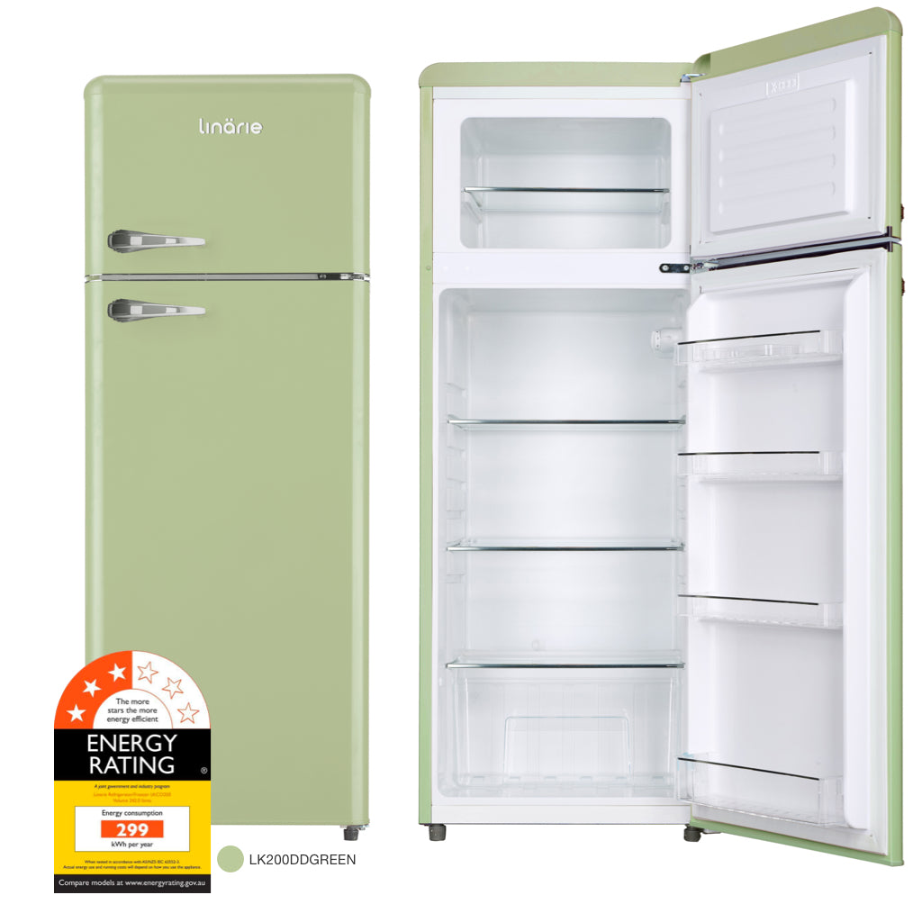 Valloire 209L Green Retro Top Mount Fridge LK200DDGREEN