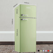 Valloire 209L Green Retro Top Mount Fridge LK200DDGREEN