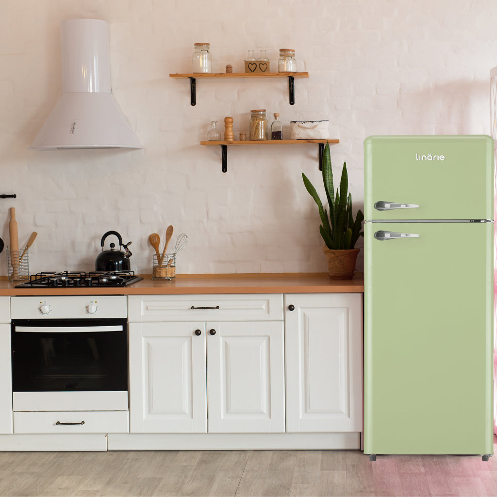 Valloire 209L Green Retro Top Mount Fridge LK200DDGREEN