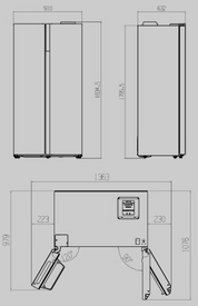 Doucy 500L Side-by-Side Mirror Door Fridge/Freezer No Frost LSSBS520MIR