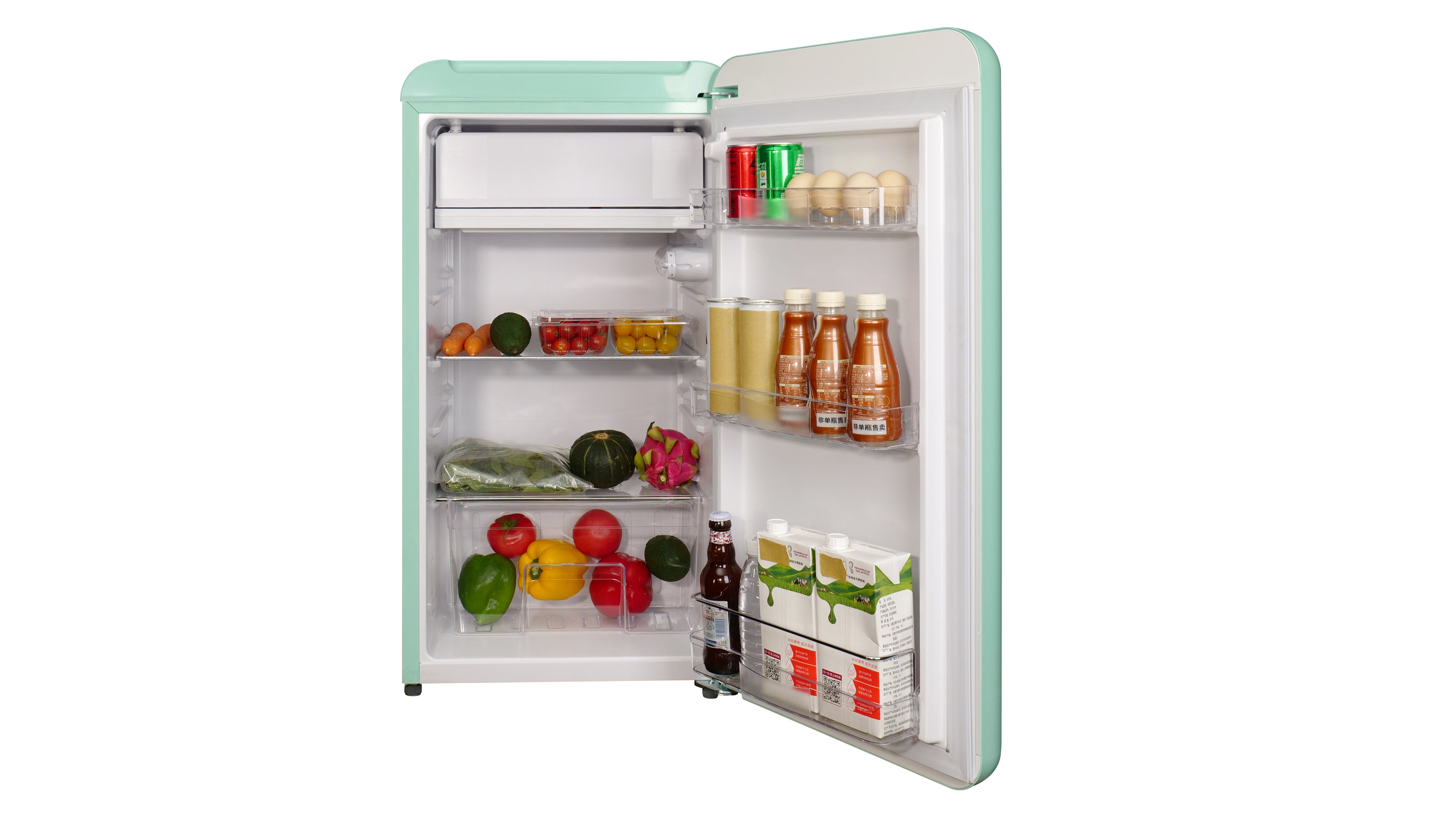 Tignes 91L Green Retro Mini Fridge with Built-In Freezer Compartment LK90TTGREEN