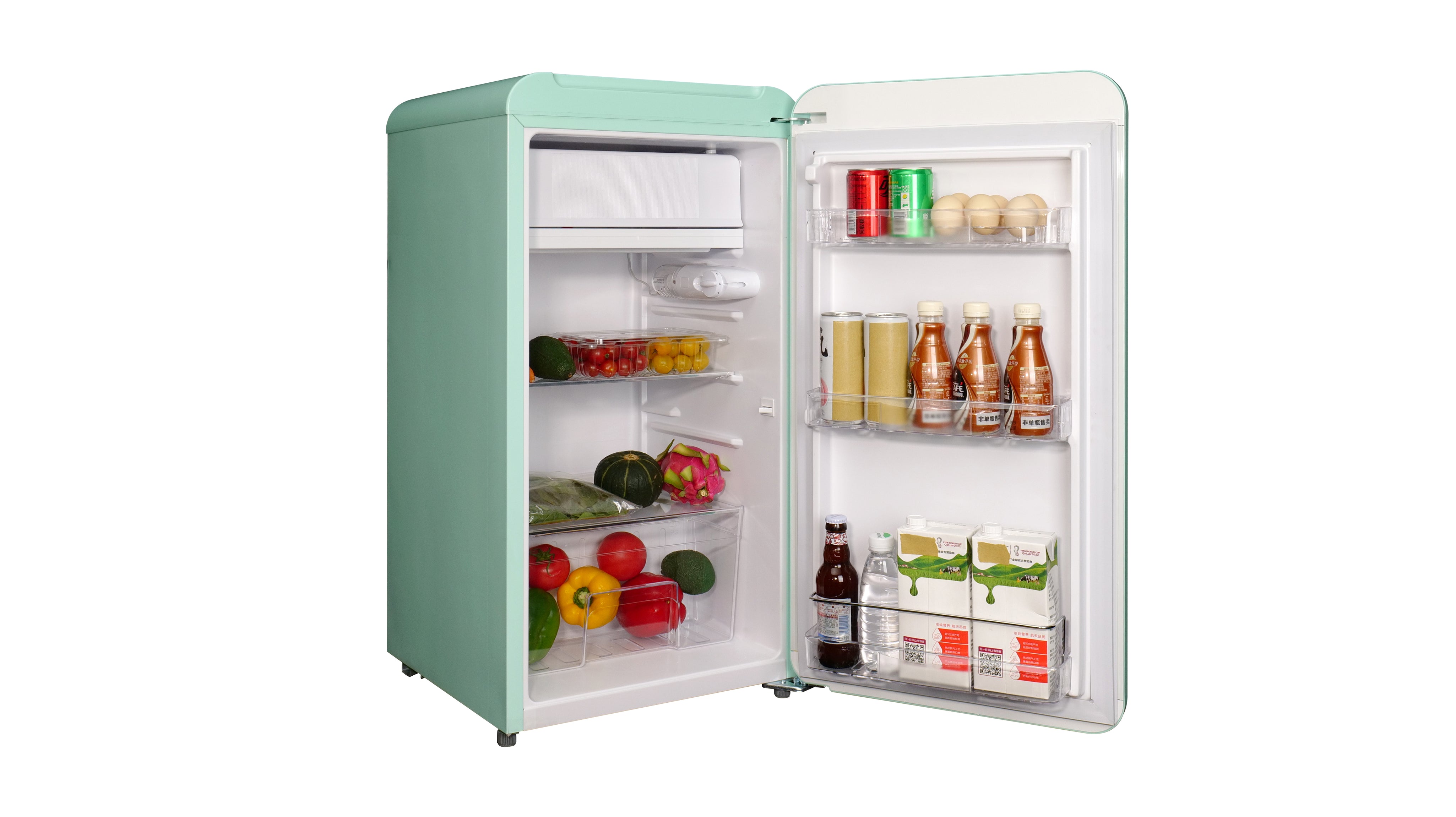 Tignes 91L Green Retro Mini Fridge with Built-In Freezer Compartment LK90TTGREEN