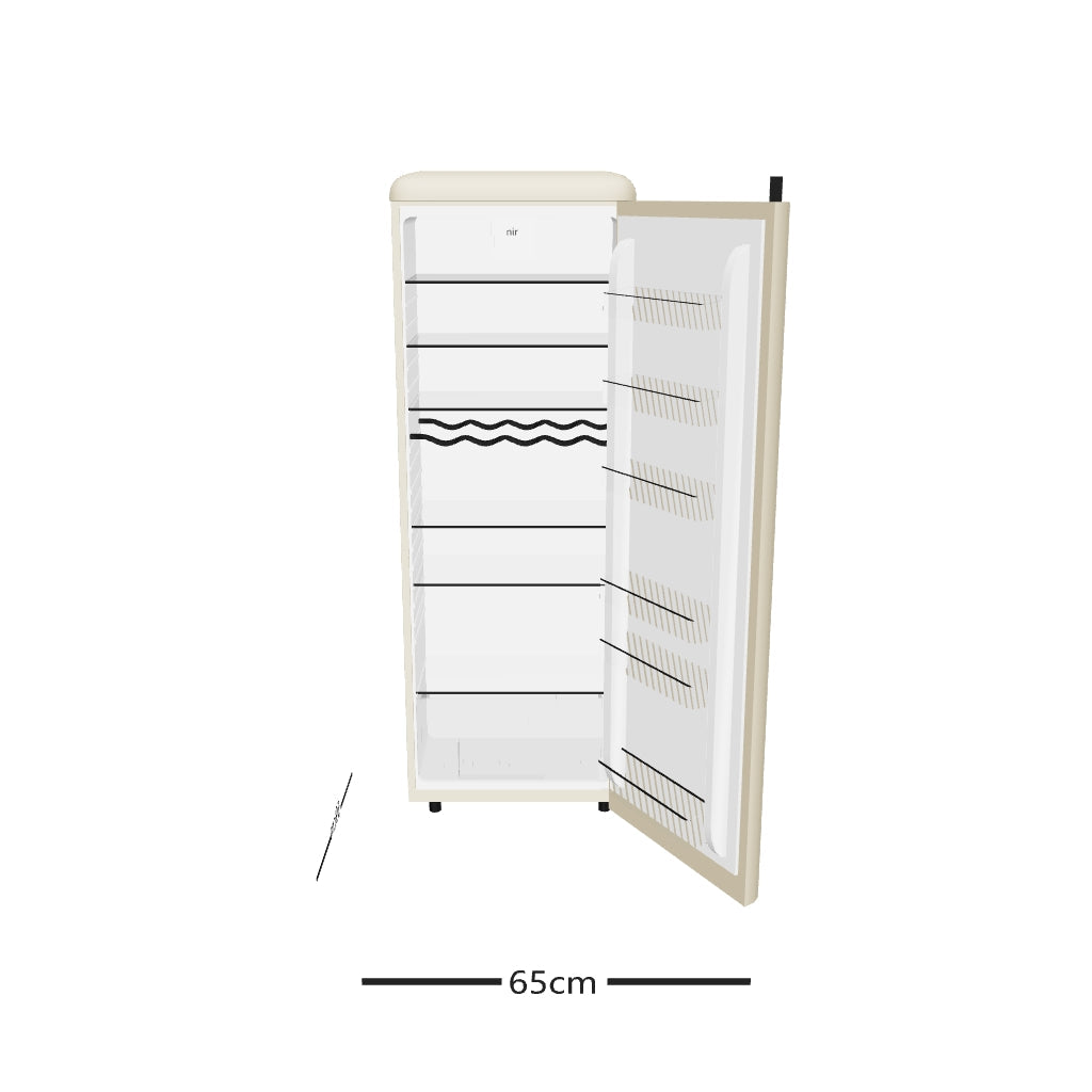 Belley 328L Cream Single Door Larder Retro Fridge LK335LCREAM