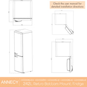 Annecy 242L Retro Bottom Mount Fridge Red LKCO250RED