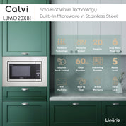 Calvi 20L Solo FlatWave Technology Built-In Microwave in Stainless Steel LJMO20XBI