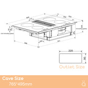 Lyon 80cm Induction Cooktop with Integrated Ventilation System RF90I4FHOOD