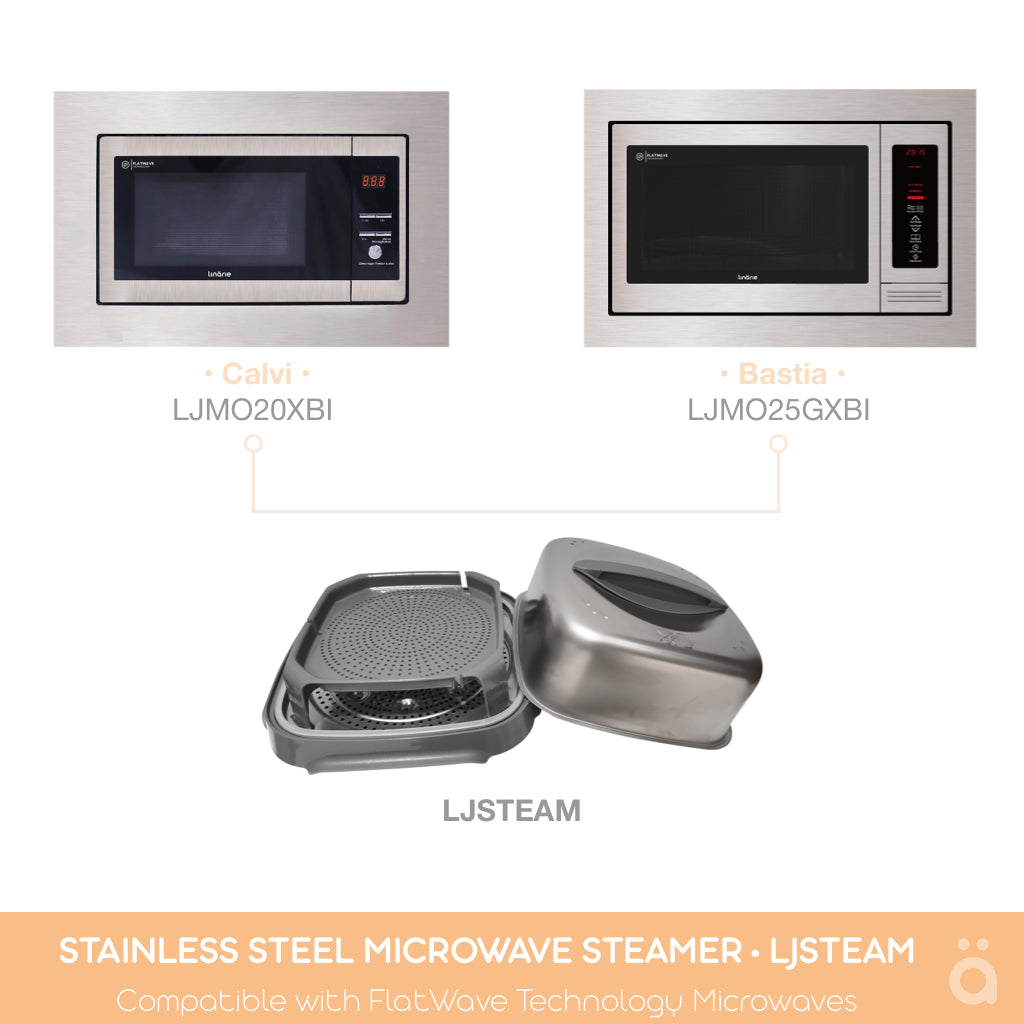 Linarie | Calvi 20L Solo FlatWave Technology Built-In Microwave in Stainless Steel LJMO20XBI